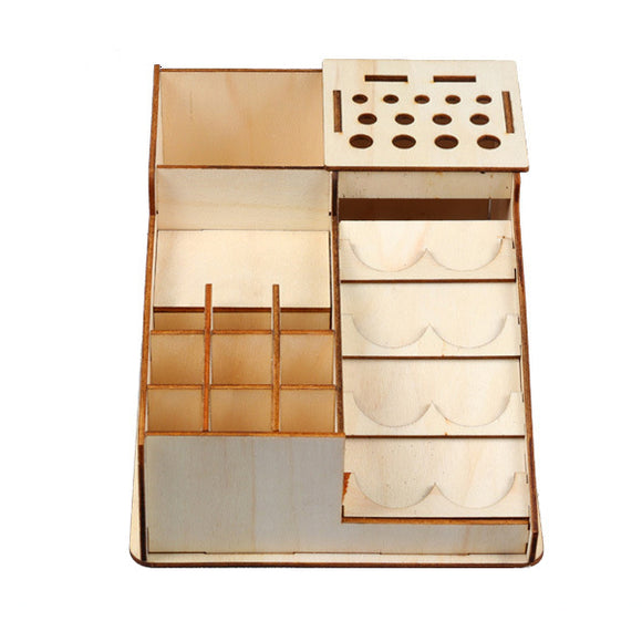 22.5x16.5x8.5cm Wooden Colorant Paint Resin Crafts Bottle Jar Stand Storage Rack Modular Organizer