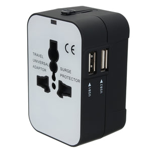 Universal Power Converter AC Power Plug Adapter Power Plug Wall Charger Dual USB