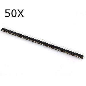 50pcs 40 Pin Single Row 2.54mm Round Female Header Pin