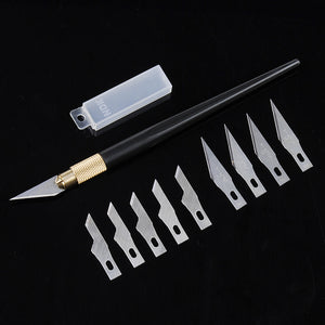 Metal Handle Hobby Cutter Craft with 10pcs Blade Cutting Tool