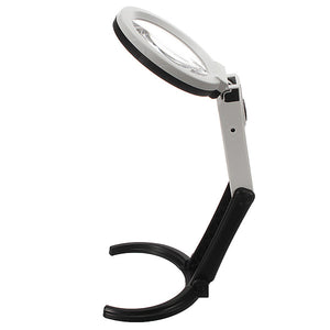 10 LED Lighting Desk Handheld Lamp With 2.5X 8X Magnifier