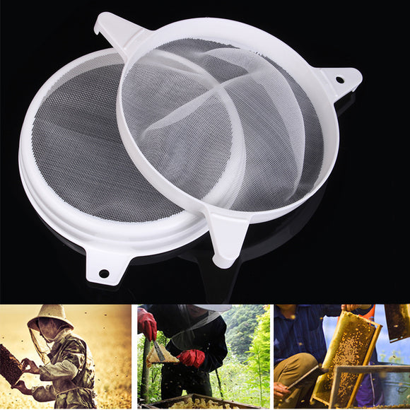 Honey Strainer Double Sieve Filter Beekeeping Tools Set Skimmer Fiber Net Apiary Equipment