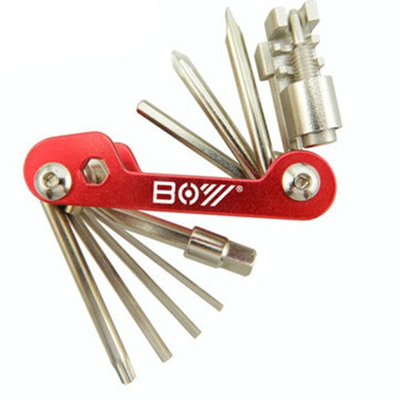 BOY 8050A 12 In 1 Bicycle Multitool Repair Kit Hexagon Screwdriver Set Chain Clamp Splitter Tool