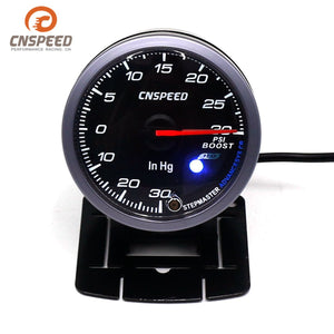 2.5 Inch 60mm Step Motor LED Turbo Boost Gauge Vacuum Press Pressure PSI W/ Holder