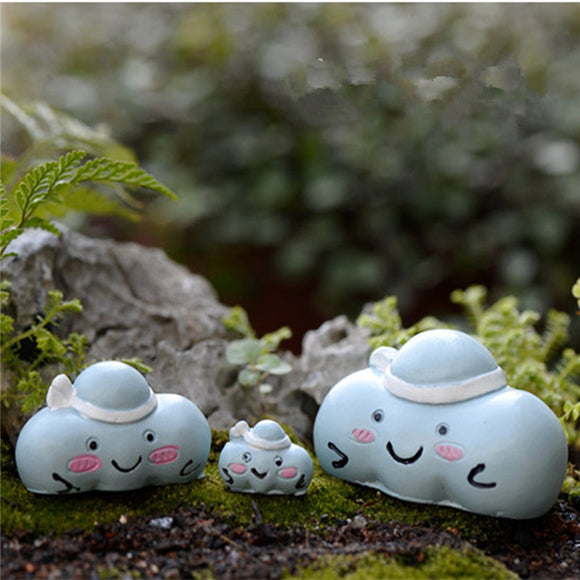 Micro Blue Clouds Landscape Resin Potted Plant Microlandschaft Garden DIY Ornaments