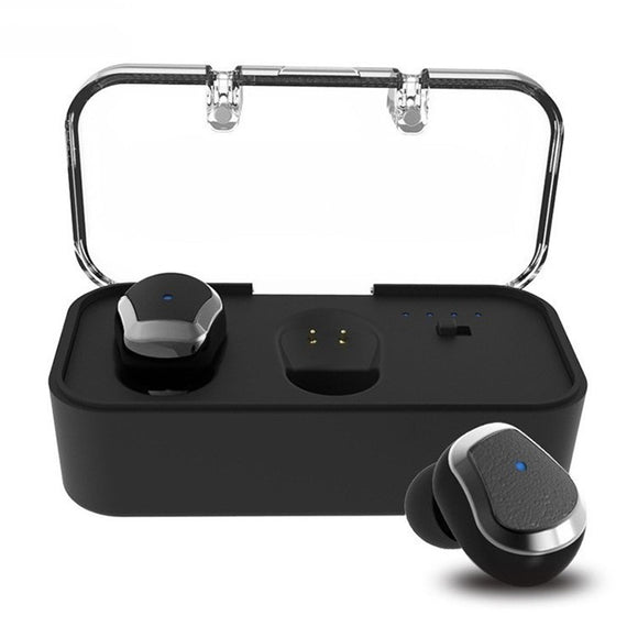 LEORY Mini True Wireless bluetooth Earphone TWS Noise Cancelling Stereo Bass Headphones with Mic