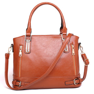 Women PU leather Multi Pocket Casual Vintage Handbag Shoulder Bag