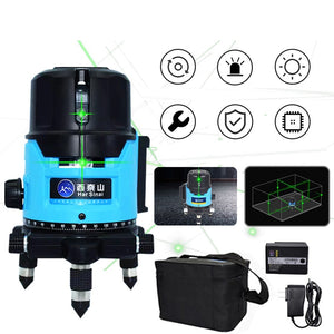 3D 360 Rotary Green Laser Level 5 Lines Self-Leveling Cross Horizontal Vertical Measuring Tool