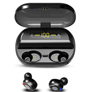 V11 TWS bluetooth 5.0 Wireless Digital Display Headset Noise Reduction Earphone HIFI Stereo IPX7 Waterproof Headphone With Mic Charging Box