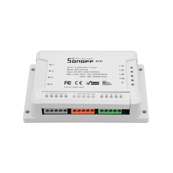 SONOFF 4CH R2 4 Channel 10A 2200W 2.4Ghz Smart Home WIFI Wireless Switch APP Remote Control