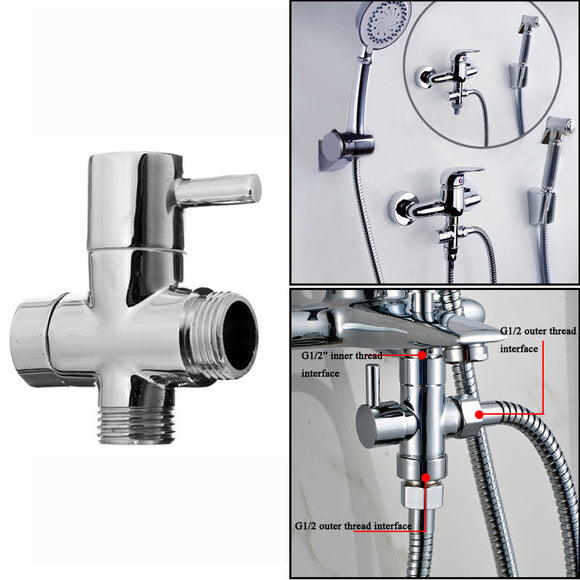 G1/2 Bathroom Angle Valve For Shower Head Water Separator Shower Diverter Switch Valve