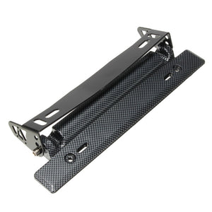 Car License Plate Frame Holder Carbon Fiber Racing Number Plate Holder AdjustablE Mount Bracket