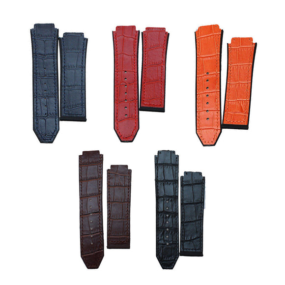 Replacement 25mm Rubber Leather Watch Band Strap For Hublot Big Bang