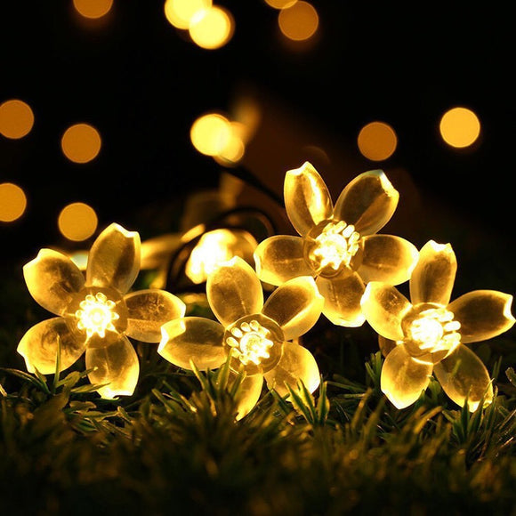 KCASA 5M 50 LED Sakura Flower String Lights LED Fairy Lights for Festival Christmas Halloween