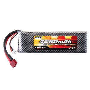 HG 7.4V 4500mAh 30C 2S Lipo Battery T Plug for P402 P407 P601 P801 P802 1/10 1/12 Rc Car Parts QDBZ1001