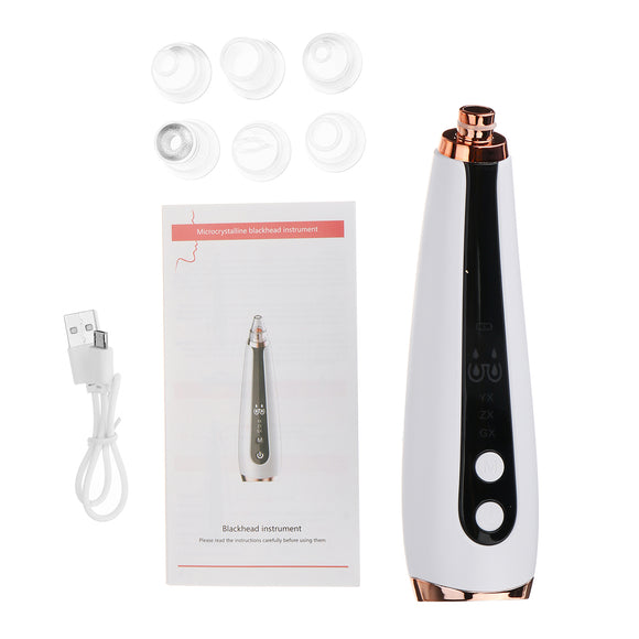 3 Speed 6 Suction Tips Electric Blackhead Facial Pore Cleaner Blackhead Acne Beauty Cleansing Instrument Blackhead Acne Remover