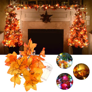 Battery Powered 1.65M 10LEDs Fall Leaves Shaped Indoor Fairy String Light For Christmas