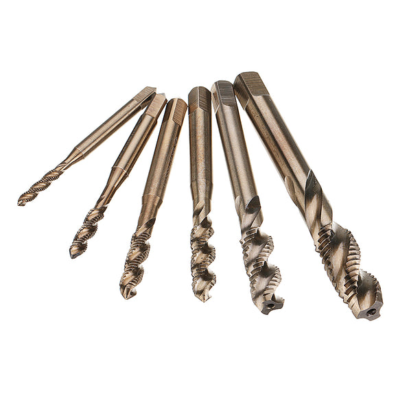 Drillpro M3-M10 HSS Co M35 Machine Sprial Flutes Taps Metric Screw Tap Right Hand Thread Plug Tap Drill