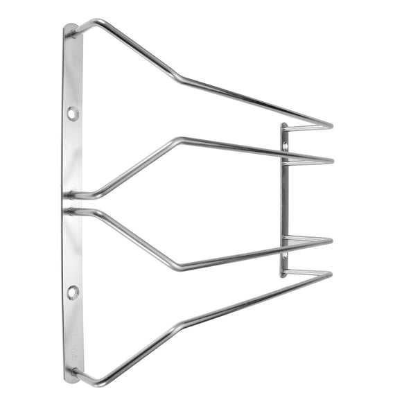 28cm Stainless Steel Double Row Wine Rack Glass Holder Shelf Hanger for Home Bar