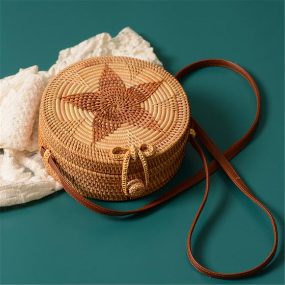 Bali Round Rattan Beach Bag