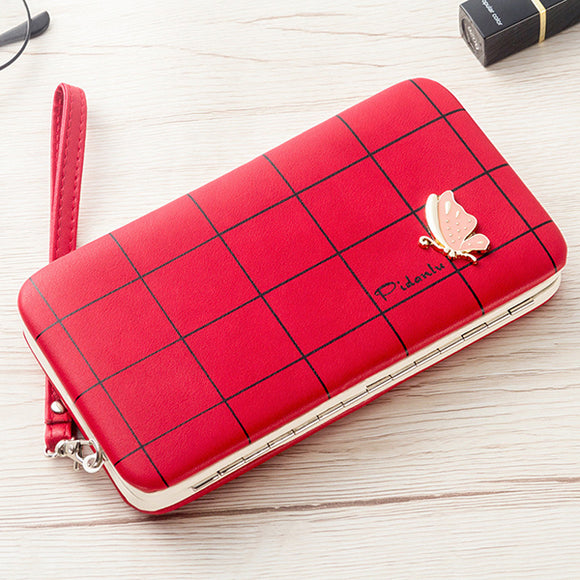 Women PU Long Wallet Phone Holder Fashion Money Bag