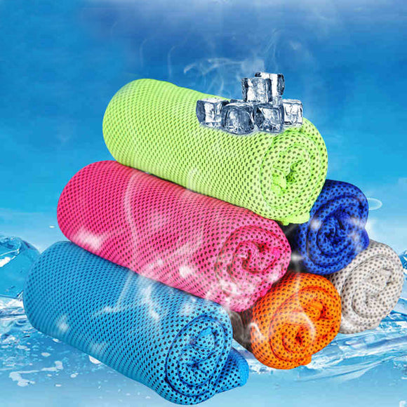 31x100cm Microfiber Squishy Absorbent Summer Cold Towel Sports Hiking Travel Cooling Washcloth