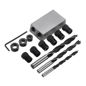 Grey Pocket Hole Jig with Dowel Drill Set Woodworking Joint Tool Woodworking Guide Locator