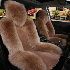 Universal Soft Car Sheepskin Front Seat Cover Cushion Mat Long Wool Fur