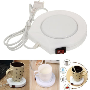 220v White Electric Powered Cup Warmer Heater Pad Coffee Tea Milk Mug US Plug