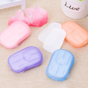 20 Pcs Paper Soap Travel Bath Soap Tablets Portable Hand Washing Small Sheet