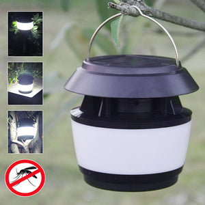 Solar Power Sonic Wave Anti-mosquito LED Light Garden Stainless Steel Waterproof Lamp