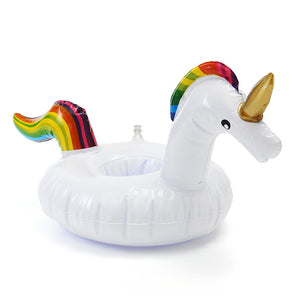 Unicorn Floating Inflatable Drink Can Holder Swimming Pot Party Funny Toy