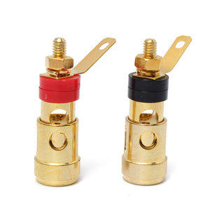 2pcs Brass Speaker AMP Terminal Binding Post Spring Loaded Press Type 40mm