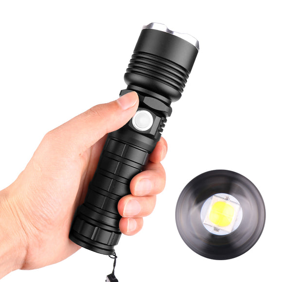 XANES P515-1 XHP 50 Flashlight 5 Modes Waterproof USB Chargeable Zoomable Work Lamp Camping Hunting Torch Light