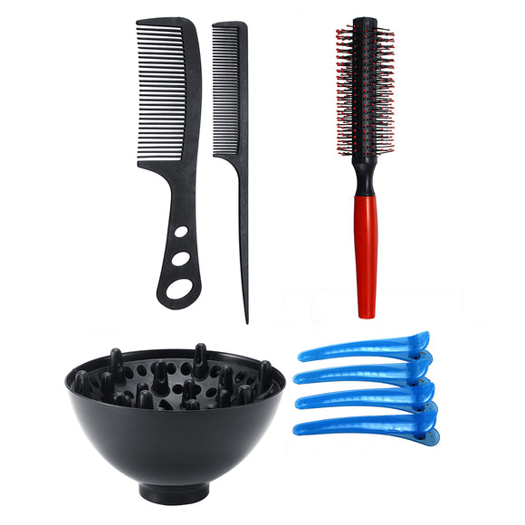 8Pcs Professional Hairdressing Tool Barbers Salon Hair Styling Brush Comb Set