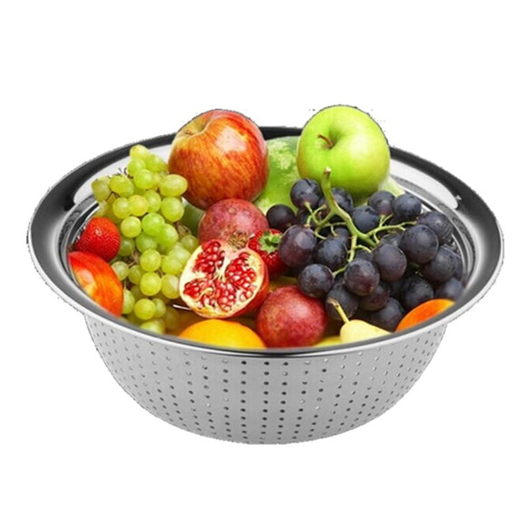 Stainless Steel Vegetable Fruit Washing Colander Wash Bowl Houseware Kitchen Sink Basket