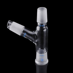 24/29 75 Degree Three-way Borosilicate Glass Distillation Adapter Connector Distilling Tube w/ Standard Ground Taper Joints