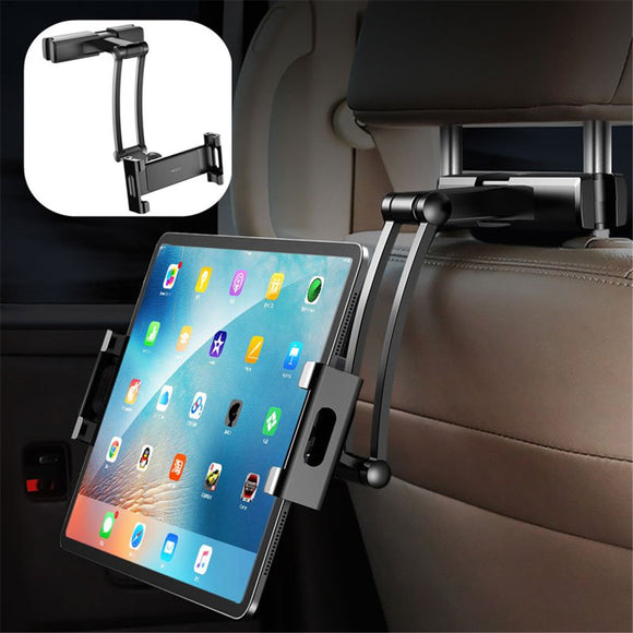 Rock Metal Clip Adjustable Arm 360 Degree Rotation Car Headrest Mount Holder for Mobile Phone Tablet