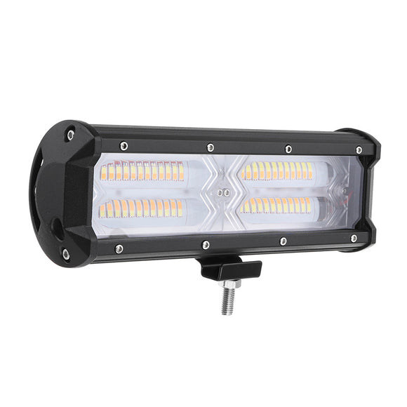 9inch 48 LED DC9-32V 144W 14400LM 6500-7000k IP68 Headlights White & Yellow Strobe Light