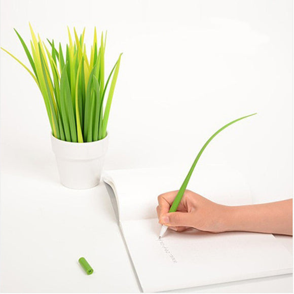 Creative Green Grass-blade Pen Cute Leaf shape Ball Point Pen