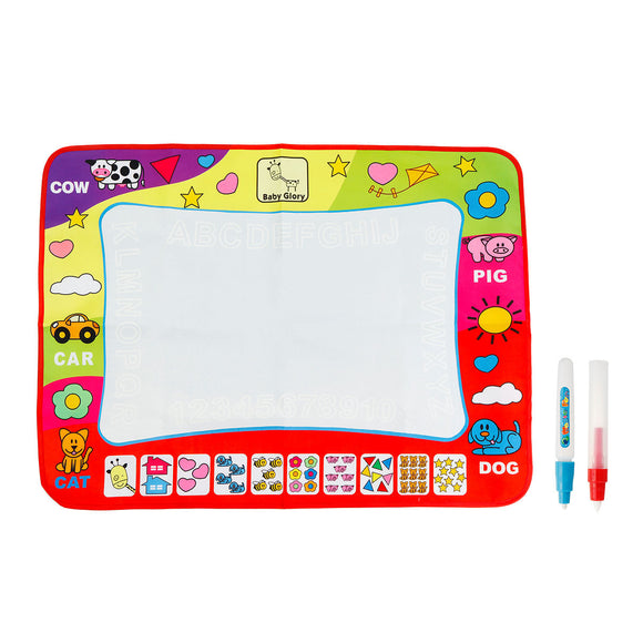 80x60cm Baby Kid Doodle Mat Magic Water Drawing Painting Writing Mat Pad Board Educational Toys Gift with 2 Pens