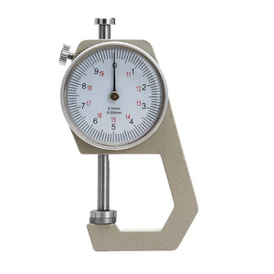 Round Dial Thickness Gauge Range 20mm Accuracy 0.1mm Metal Paper Leather Craft Tool