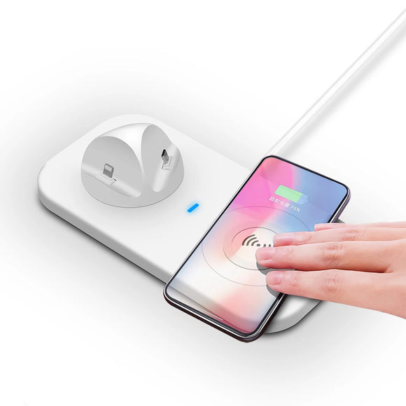 Bakeey 5W 4-in-1 Mobile Phone Charging Station Wireless Charger for Samsung for iPhone