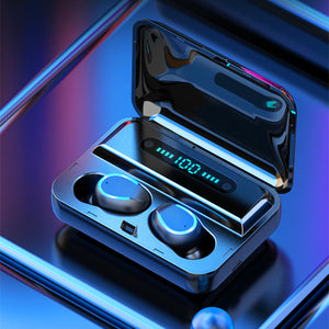 F9-5 TWS bluetooth Earphones Wireless Earbuds Digital Display 9D HiFi Bilateral Calls Headset With Charging Case