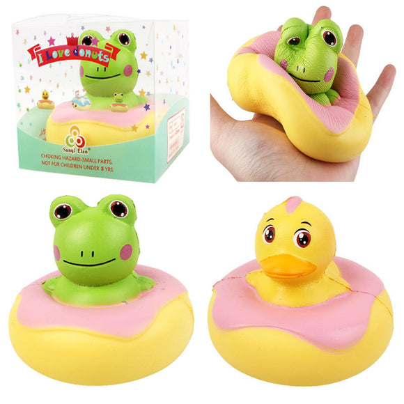 Sanqi Elan Frog Duck Squishy 10*10*9CM Licensed Slow Rising With Packaging Collection Gift Soft Toy