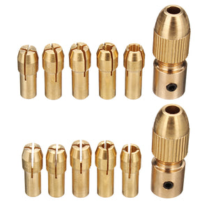 Drillpro 8pcs 0.5-3mm Small Electric Drill Bit Collet Twist Drill Chuck Tool for 3.17/5.05mm Shank