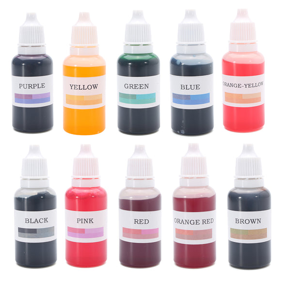 10Pcs Safe Colorant Liquid Dye for DIY Bath Soap Making Coloring Painting Plasticene