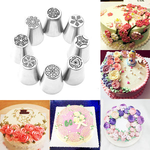 8pcs DIY Flower Pastry Cake Icing Piping Nozzles Decorating Tips Baking Tools Cup Cake Bakeware