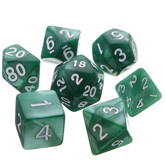 7pcs Multi-sided Polyhedral Digital Acrylic Dice Set