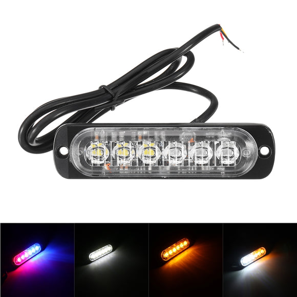 12V-24V 6LED Super Bright Strobe Emergency Warning Lights Police Flashing Light Bar